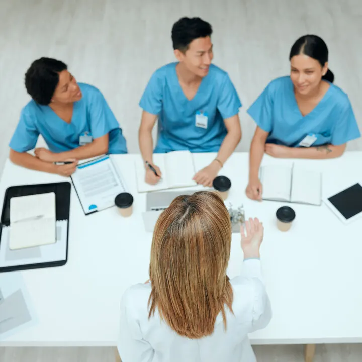 Team members conducting interviews