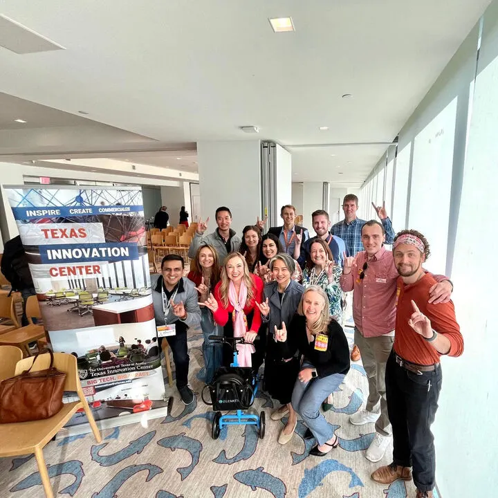 The team with partners at an event